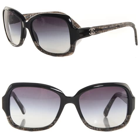 chanel tweed effect cc sunglasses 5177|CHANEL Tweed Effect CC Sunglasses 5177 Black.